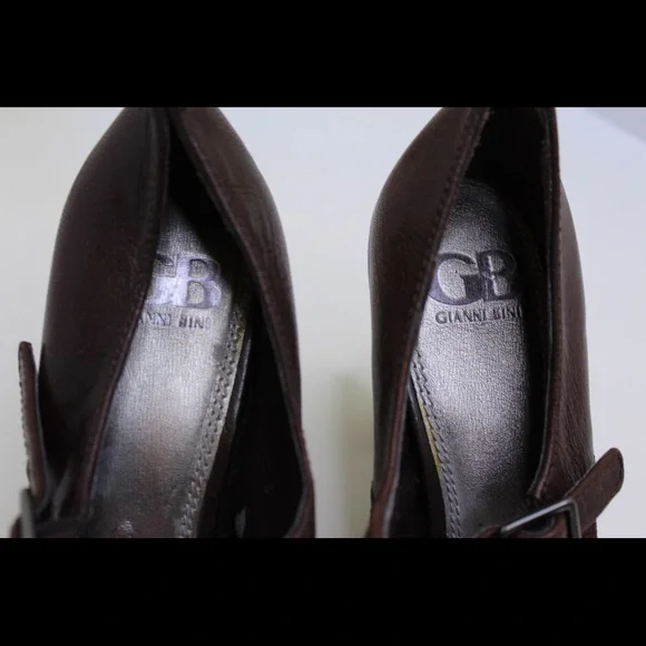 Gianni Bini Mary Jane Brown Suede/Leather Heels - Picture 5 of 8